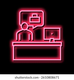 employee working place neon light sign vector. employee working place illustration
