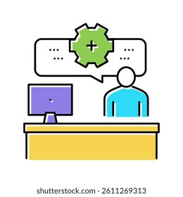 employee working process color icon vector. employee working process sign. isolated symbol illustration