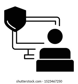 Employee Working Secure Software Applications Concept Vector Icon Design