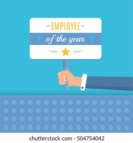 Employee of The Year Concept Flat Style Illustration