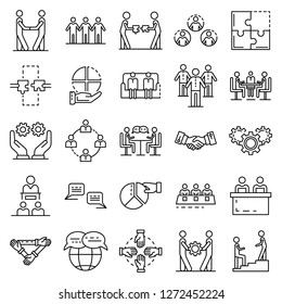 Employees benefits icon set. Outline set of employees benefits vector icons for web design isolated on white background