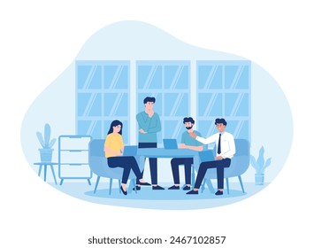 empleados en una reunión de negocios concepto de tendencia ilustración plana