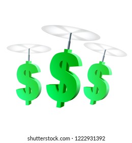 Employees are collecting money that was flying like a bird.