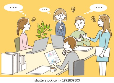 
Employees discussing in the office