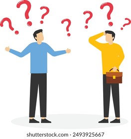 Employees do not understand orders and questions, Vector illustration in flat style

