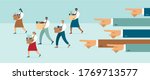 Employees get fired due corona crisis. Boss points out dismissed managers. Employee job reduction, unemployment, crisis caused by coronavirus COVID-19 outbreak. Flat Vector illustration