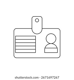 Pase de entrada de empleados, icono lineal de ID 
