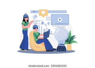 Employees Finding A Solution Illustration Concept