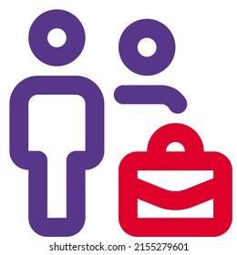 employees with helper and the briefcase