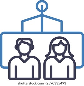 Employees Icon Line Color Vector Illustration