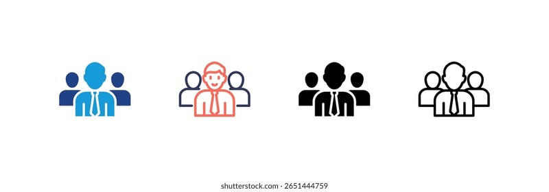 Employees icon set multiple style collection