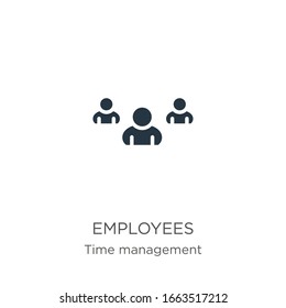 Employees icon vector. Trendy flat employees icon from time management collection isolated on white background. Vector illustration can be used for web and mobile graphic design, logo, eps10