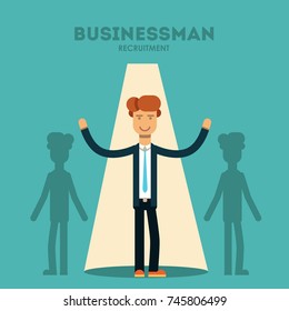 Employees job candidate selection. Vector illustration.