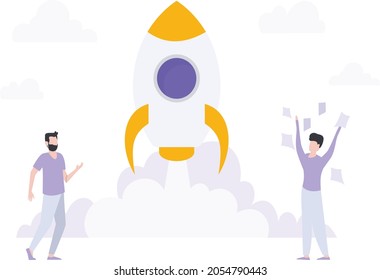 employees make partnership in doing business startup and success .