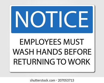 Employees must wash hands sign