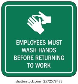 Employees must washing hands warning sign