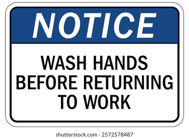 Employees must washing hands warning sign