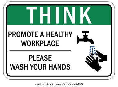 Employees must washing hands warning sign