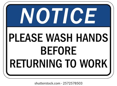 Employees must washing hands warning sign