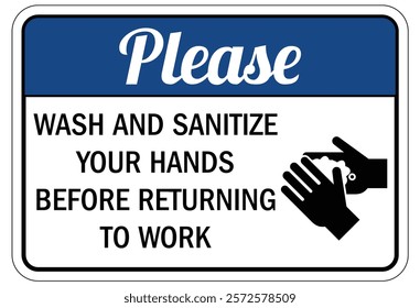 Employees must washing hands warning sign