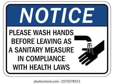 Employees must washing hands warning sign