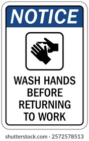 Employees must washing hands warning sign