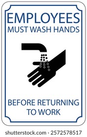 Employees must washing hands warning sign