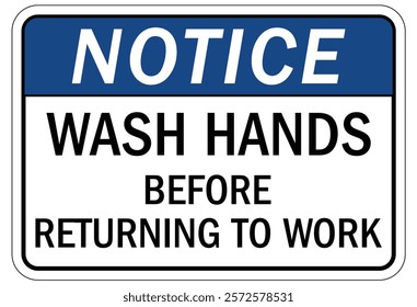 Employees must washing hands warning sign