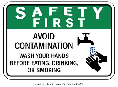 Employees must washing hands warning sign