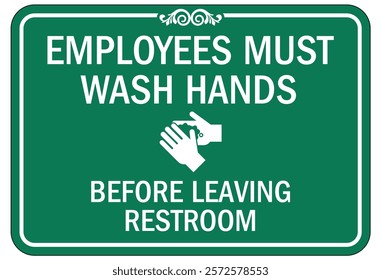 Employees must washing hands warning sign