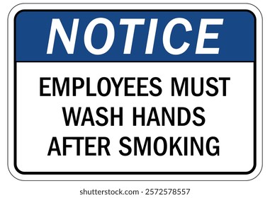 Employees must washing hands warning sign