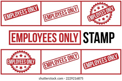 Employees Only Rubber Stamp Set Vector