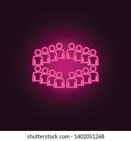 employees of the organization neon icon. Elements of People set. Simple icon for websites, web design, mobile app, info graphics