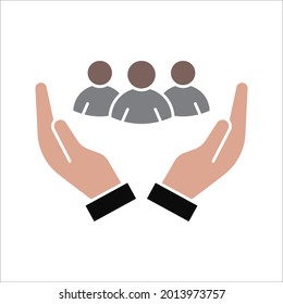 Employees Protection icon. An inclusive workplace. vector illustration. Color editable