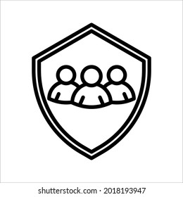 Employees Protection icon. An inclusive workplace. vector illustration. Color editable