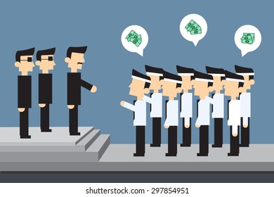 Employees protest money