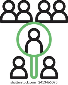 Employees Search icon vector image. Suitable for mobile application web application and print media.