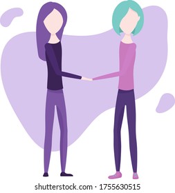 employees shake hands vector illustration