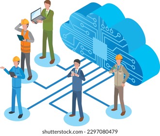 Empleados compartiendo información en la red