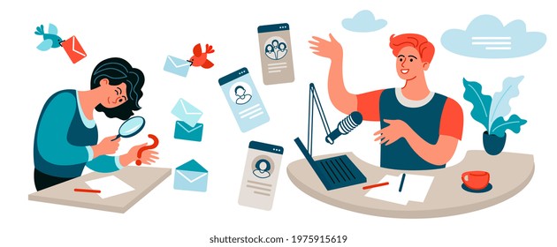 employees study questions of subscribers, users, customers and answer them