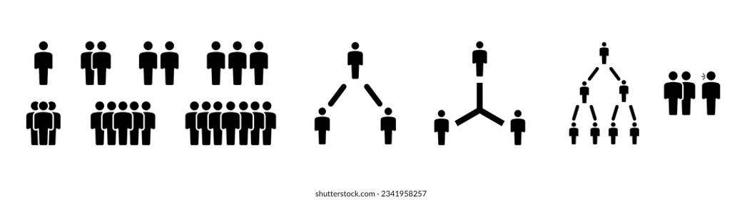 Mitarbeiter und Team-Icon-Sammlung. Symbole für Vektor-Teamarbeit und Unternehmensbeziehungen.