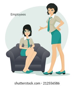 Employees with a white background. 
