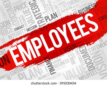 Employees word cloud, business concept