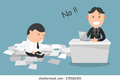 The employee's work got rejected by his boss