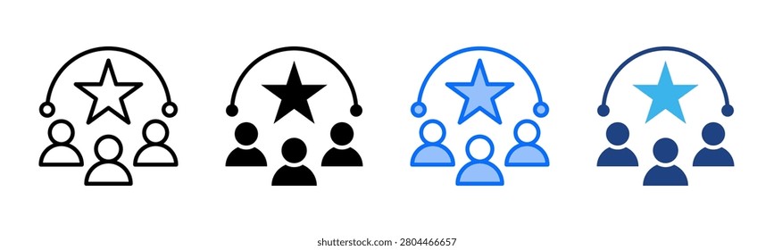 Employer Brand icon set multiple style collection