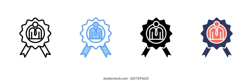 Coleção de vários estilos da folha de ícone Identidade Visual do Empregador