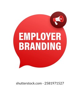 Employer branding megaphone announcement with speech bubble promoting company values and culture - Powered by Shutterstock - Get 15% off with code: PIKWIZARD15