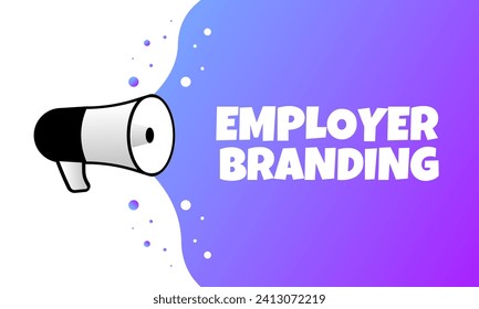 Employer branding sign. Flat, purple, megaphone icon, employer branding icon. Vector icon