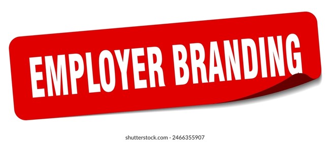 Employer Branding Aufkleber. Employer Branding Rechteckige Etikette auf weißem Hintergrund isoliert