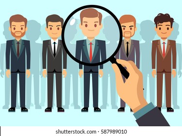 Employer of choice, candidate selection, employees group management business recruitment vector concept